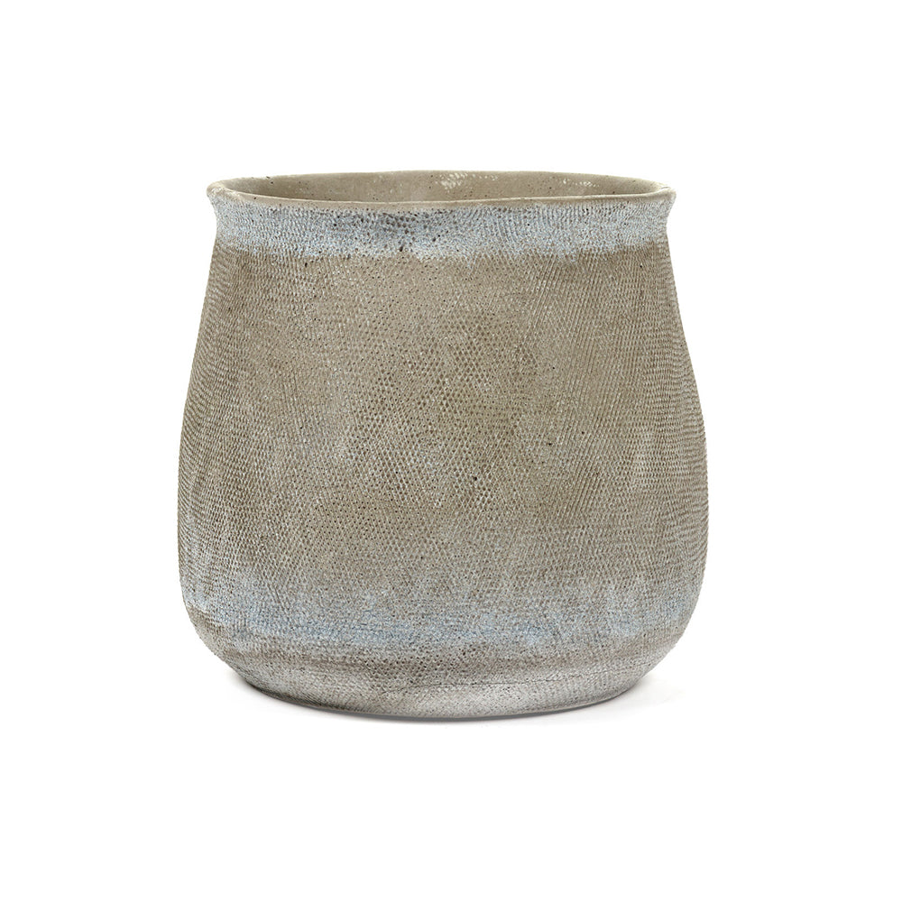 Vaso Jar L : Vaso in cemento effetto sacco - B8120016