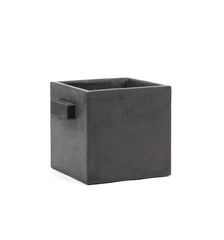 Vaso in cemento quadrato grigio antracite con manici H22 | Vasi di design in cemento Serax - B7220018