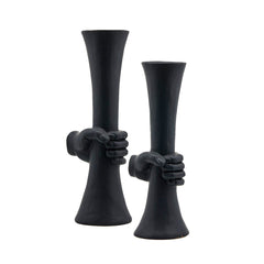 Vaso con mano in ceramica nera  - CONFIG0342