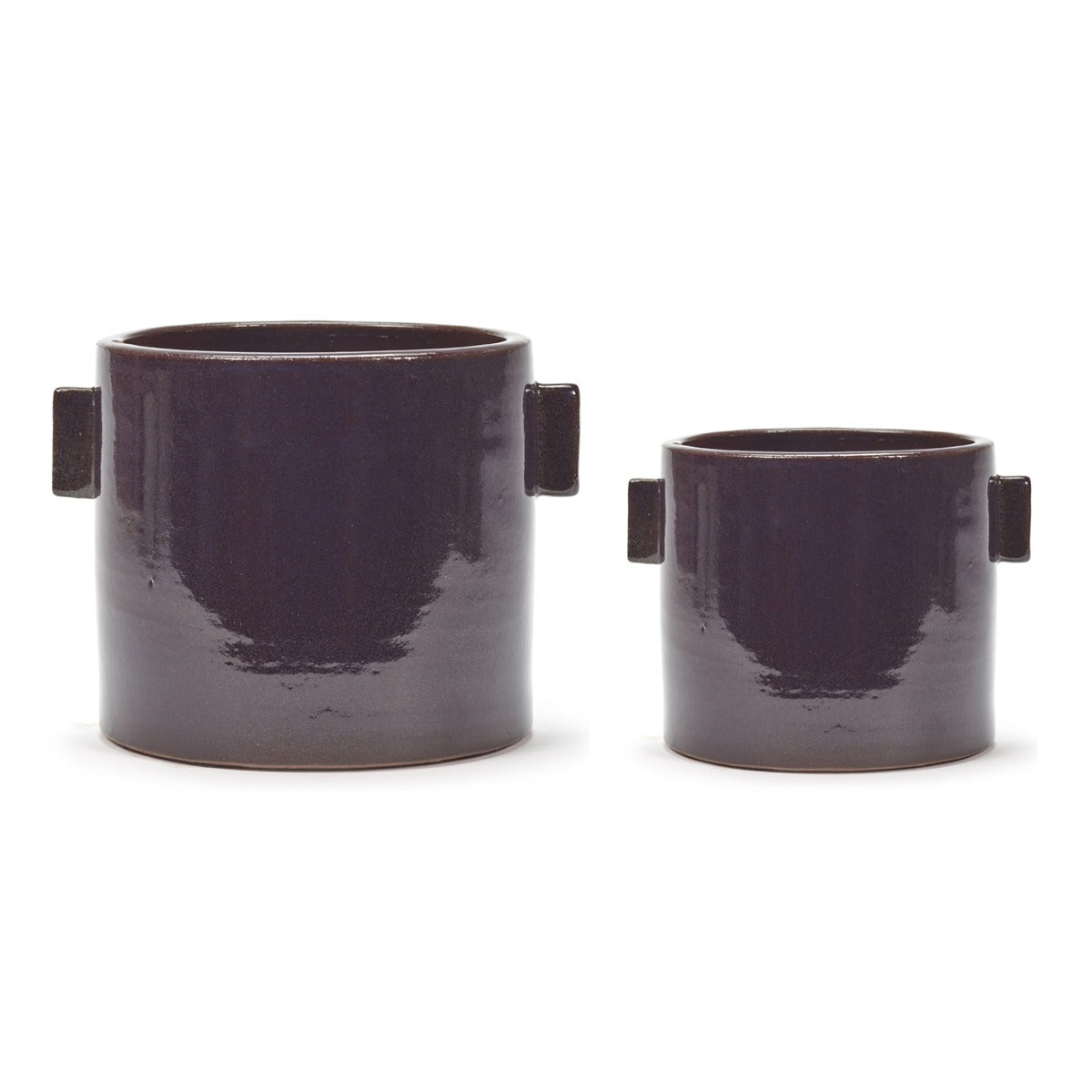 Vaso in ceramica viola con manici  - CONFIG0336
