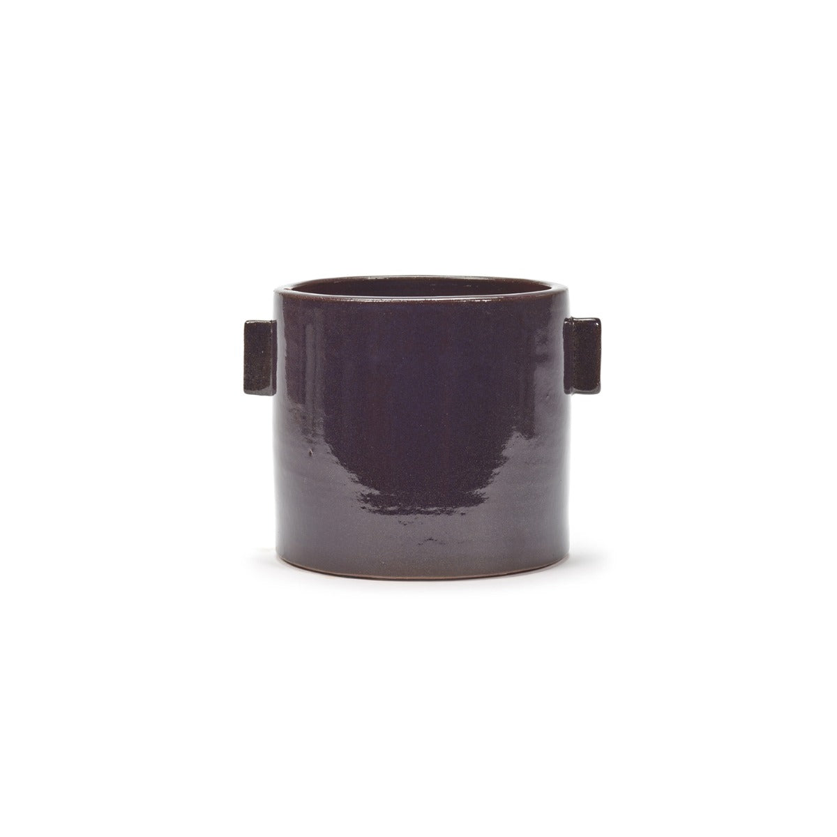 Vaso in ceramica viola con manici H12 - B0521014