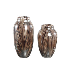 Vaso in vetro con striature marroni | Vasi di design in vetro colorato - CONFIG0314