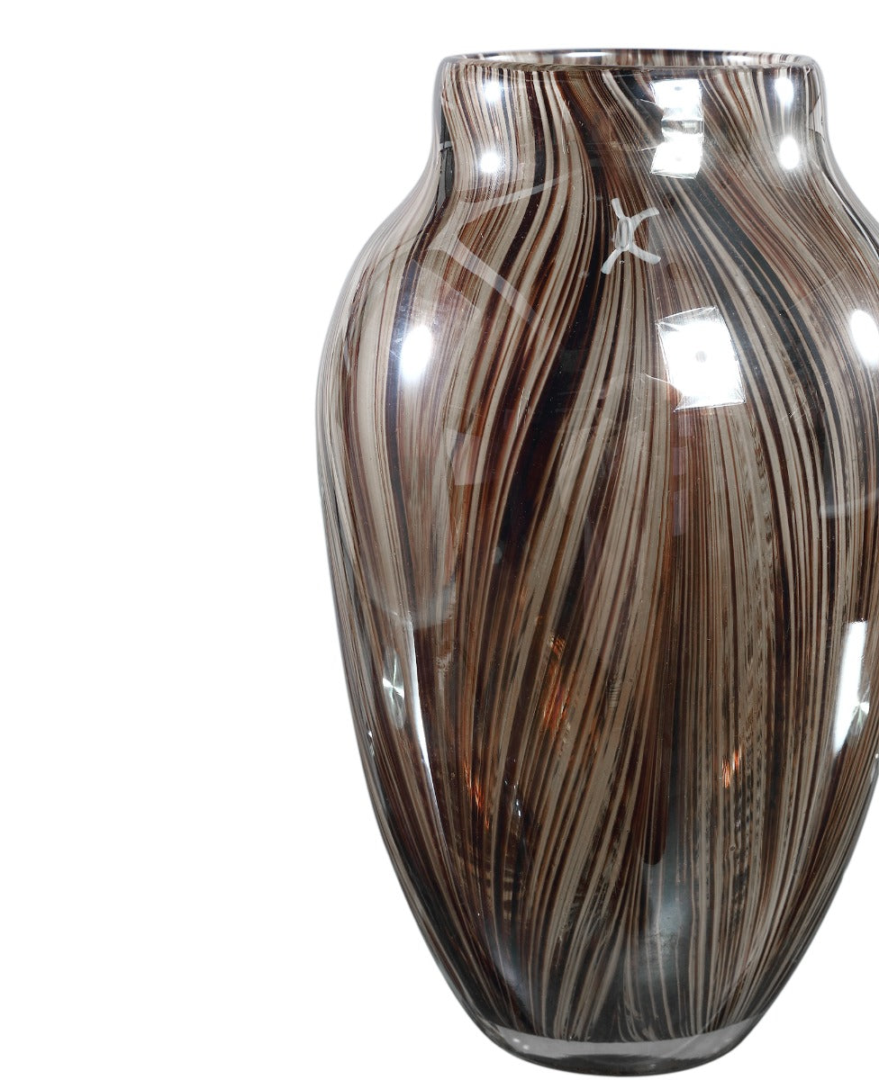 Vaso in vetro con striature marroni | Vasi di design in vetro colorato - CONFIG0314