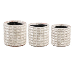 Vaso Lonna Cream | Vaso in terracotta bianca effetto crepato - CONFIG0269