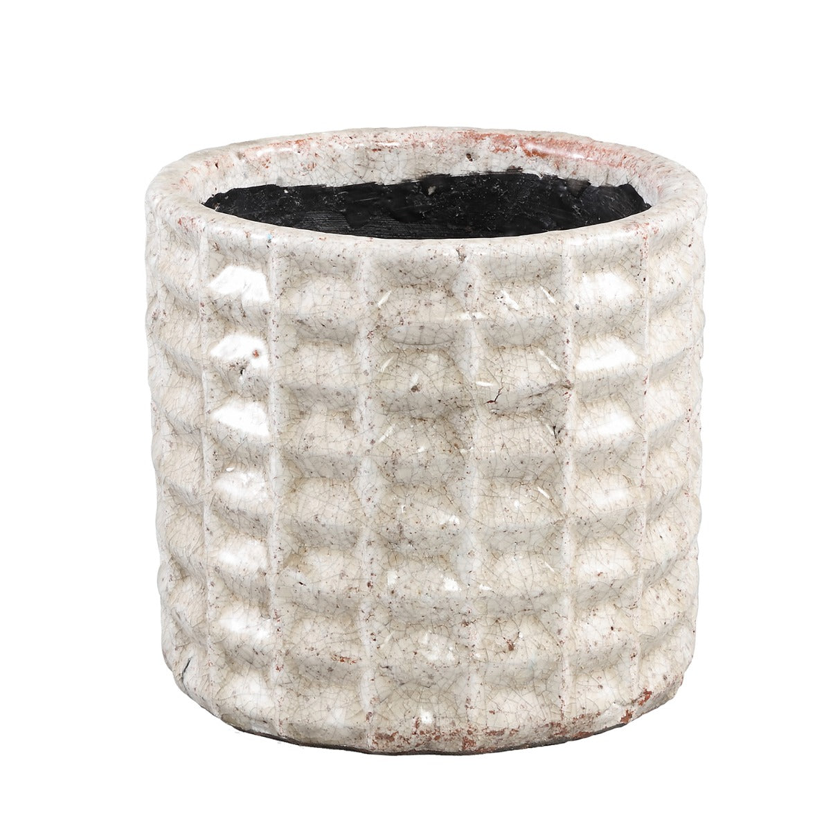 Vaso Lonna Cream M | Vaso in terracotta bianca effetto crepato - 700527