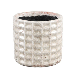 Vaso Lonna Cream M | Vaso in terracotta bianca effetto crepato - 700527