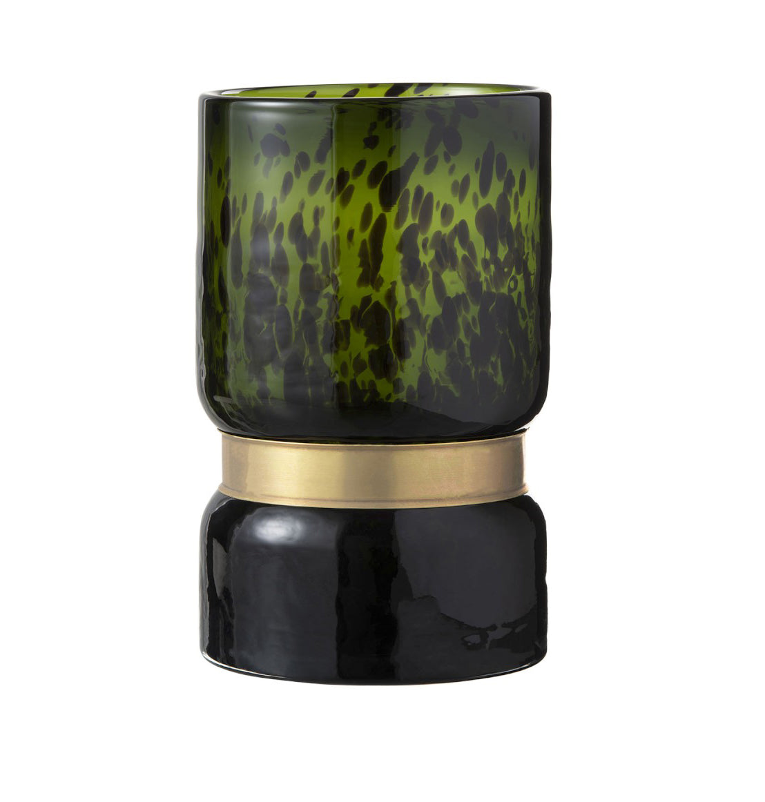 Vaso Macchia Verde con Fascia Oro H31 : Vasi di design in vetro  - 96634