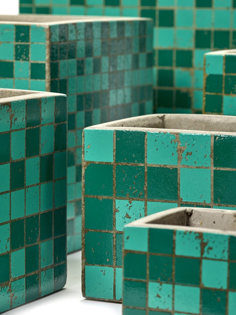 Vaso Marie Mosaico Green : Vasi in cemento design Marie Michielssen - CONFIG0263