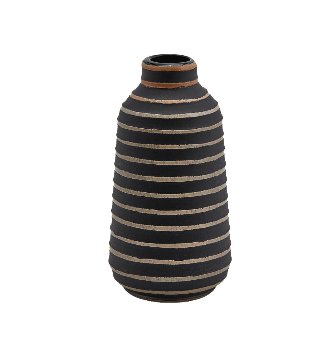 Vaso Righe Nero H28 : Vasi di design in vetro - 104919