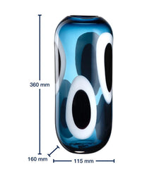 Vaso Occhi Blu in Vetro H37 Cm - Un Dettaglio di Stile per i Tuoi Interni - 047511