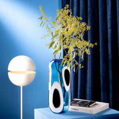 Vaso Occhi Blu in Vetro H37 Cm - Un Dettaglio di Stile per i Tuoi Interni - 047511