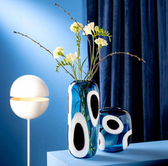 Vaso Occhi Blu in Vetro H37 Cm - Un Dettaglio di Stile per i Tuoi Interni - 047511