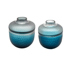 Vaso Orcio in vetro molato blue  - CONFIG0254