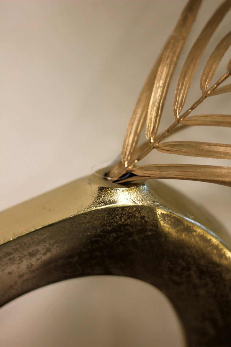 Vaso Ovale aperto Oro H40 : Vasi di design in metallo - CONFIG0126