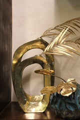 Vaso Ovale aperto Oro H40 : Vasi di design in metallo - CONFIG0126