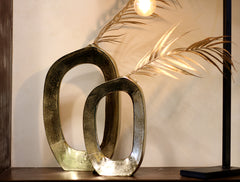 Vaso Ovale aperto Oro H40 : Vasi di design in metallo - CONFIG0126