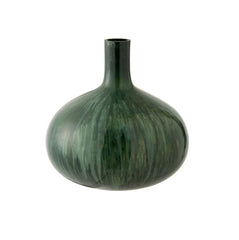 Vaso Palla basso in vetro Verde Anticato : Vasi di design in vetro - 96781