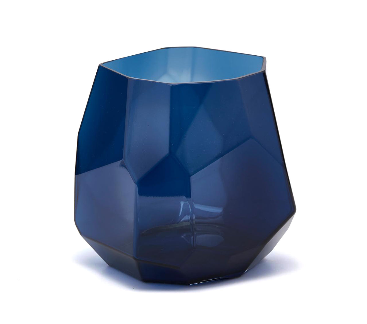 Vaso Sfaccettato vetro blu H22 - 106878