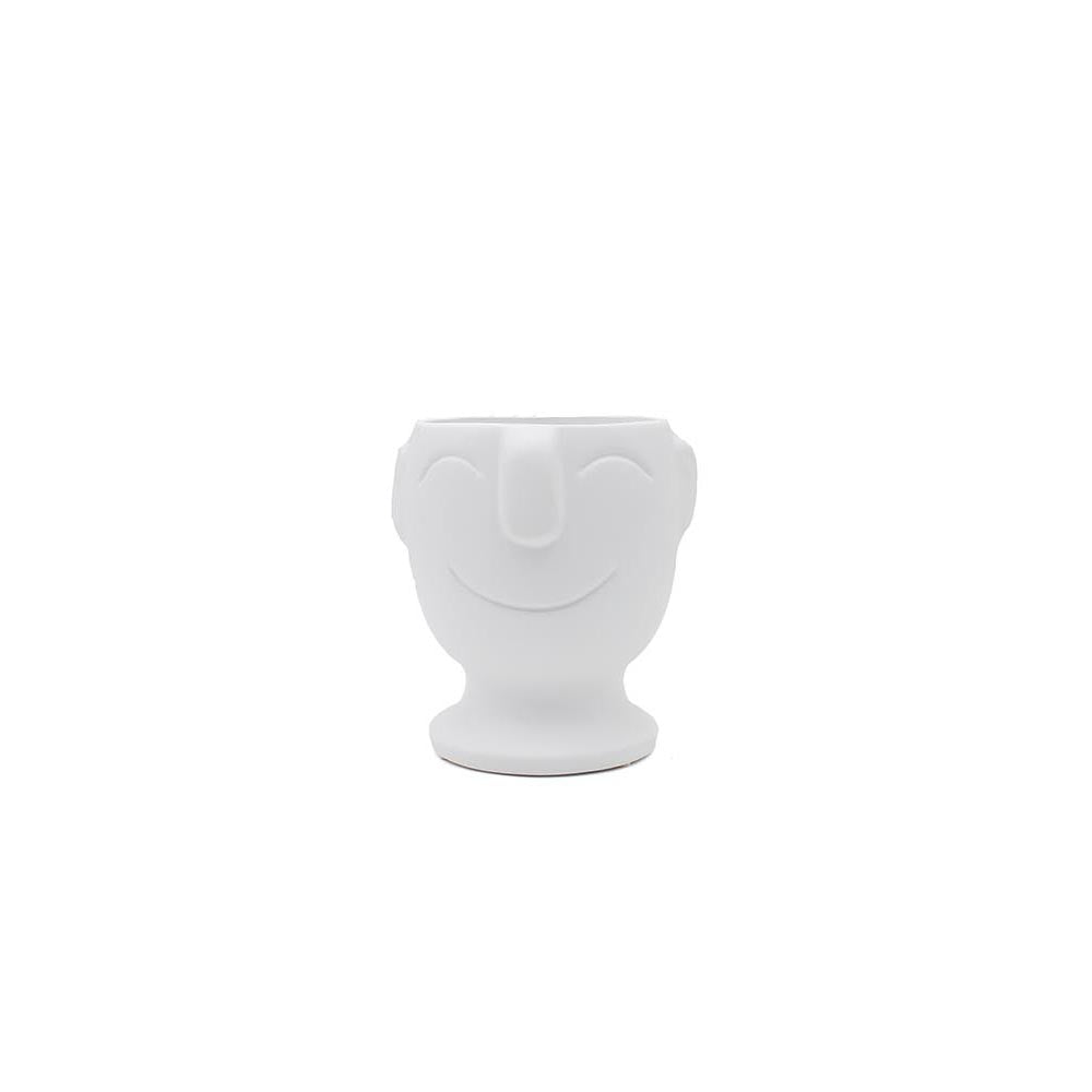 Vaso Viso Sorriso in ceramica bianca - MN20-40B-Sorriso