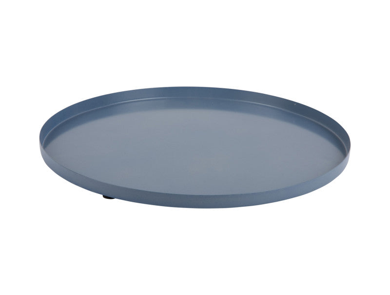 Present Time - Vassoio Tondo &Oslash;35 CM in Metallo Azzurro Polvere - PT4241BL