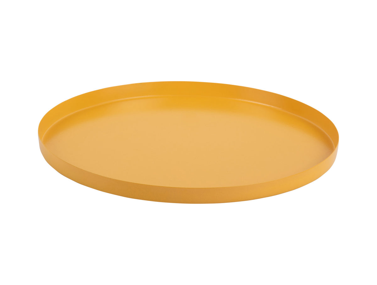 Present Time - Vassoio Tondo &Oslash;25 CM in Metallo Giallo Ocra - PT4239BY