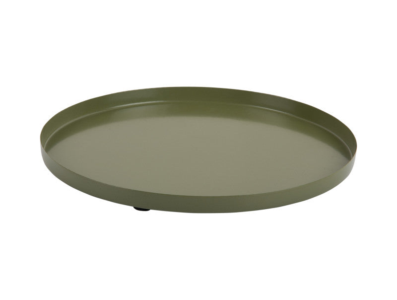 Present Time - Vassoio Tondo &Oslash;25 CM in Metallo Verde Militare - PT4239GR