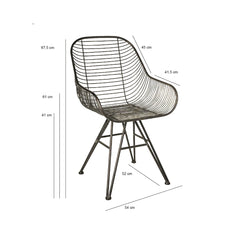 Sedia in metallo Wire con braccioli : Sedie di design in metallo  - 692208