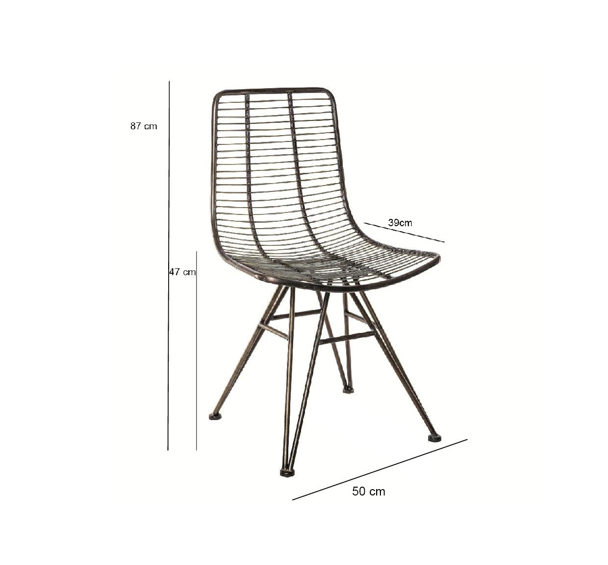 Sedia in metallo Wire : Sedie di design in metallo  - 673575