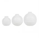 Set 3 Vasi Wonder in ceramica bianca | Vasi a forma di pallina natalizia