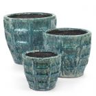 Blue | Vaso in ceramica motivo a rettangoli 