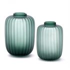 Vaso Rotondo con Righe Verde | Vasi di design in vetro EDG