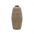 Vaso in ceramica color sabbia con motivo astratto alt.43