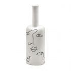 Vaso FaceStyle H33 | Vaso in ceramica bianca con tratti somatici neri