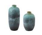 Vaso vintage in ceramica azzurro 