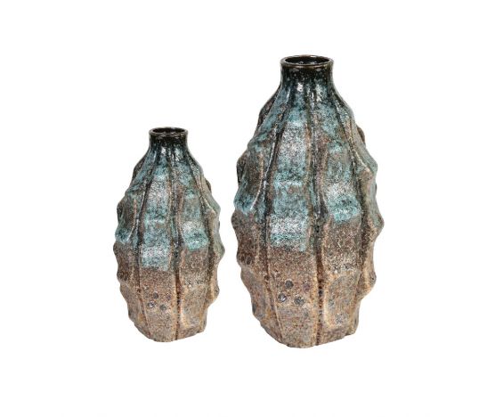 Vaso Bottiglia in Ceramica Selena blue: Vasi Design PTMD