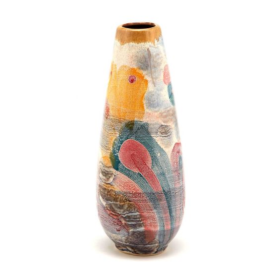 Vaso arte H40 : Vaso alto in ceramica colorata EDG