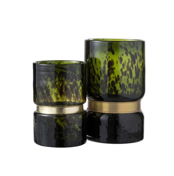 Vaso Macchia Verde con Fascia Oro : Vasi di design in vetro 