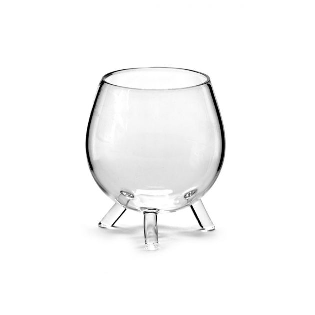 Bicchiere di vetro con treppiedi D8,5 X H9,5 | Bicchieri in vetro particolari