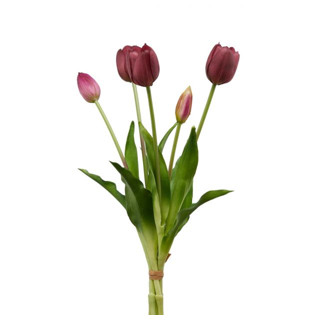 Bouquet tulipani porpora Real Touch H40