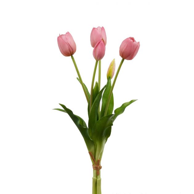 Bouquet tulipani rosa Real Touch H40
