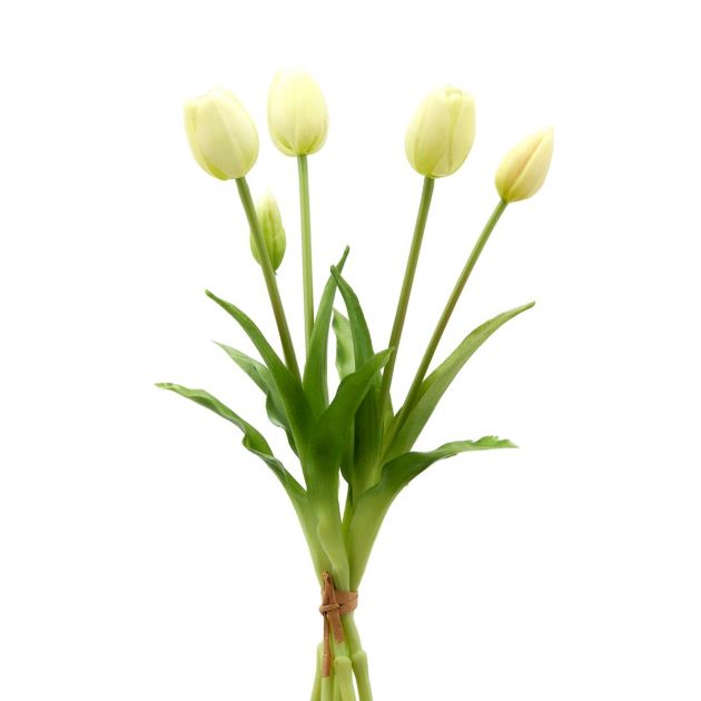 Bouquet tulipani bianchi Real Touch H40 | Fiori artificiali di qualità