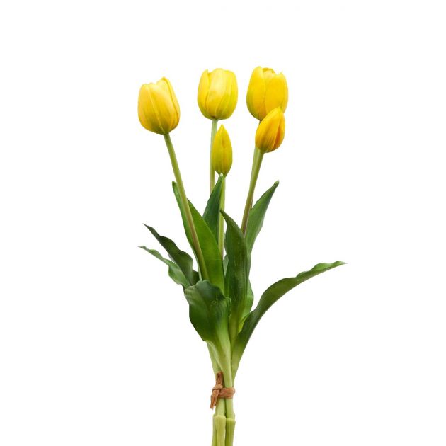 Bouquet tulipani gialli Real Touch H40 | Fiori artificiali di qualità
