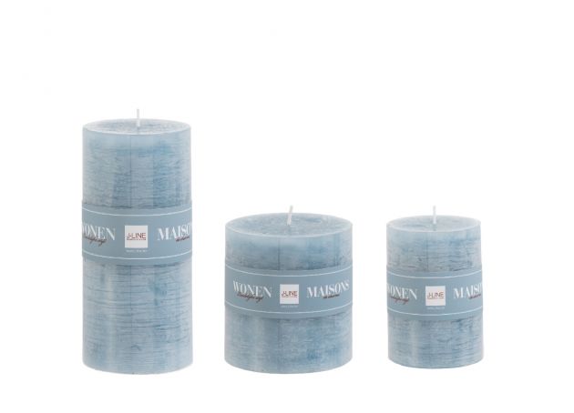 Candele blu cilindriche: candele di cera colorate J Line