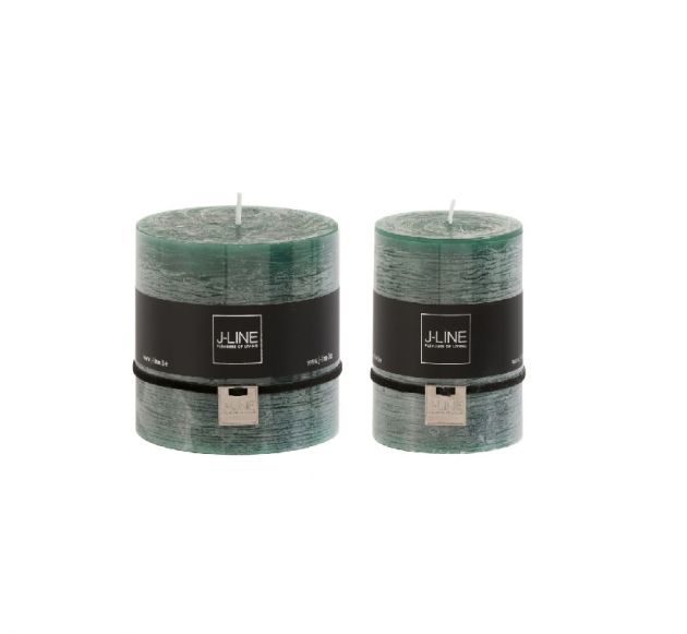 Candele verde scuro cilindriche : candele di cera colorate J Line