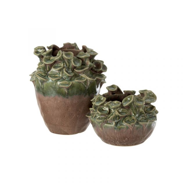 Vaso Blush : Vaso di design in ceramica verde/marrone