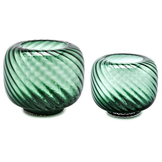 Vaso Swirl in vetro Soffiato a Mano Verde | Vasi in Vetro Design EDG Enzo De Gasperi